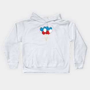 Blue White Red Patriotic Balloons Kids Hoodie